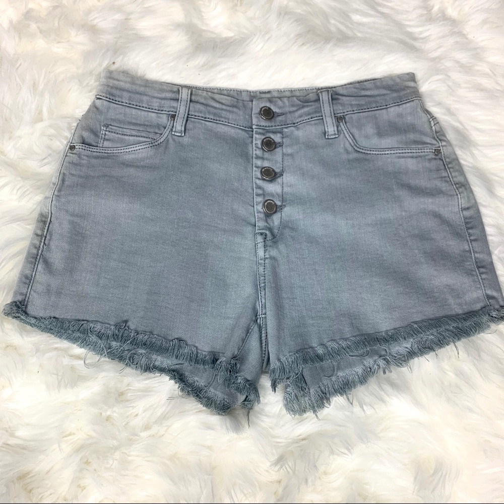 Blank NYC Gray Mid Rise Button Fly Shorts Size 27